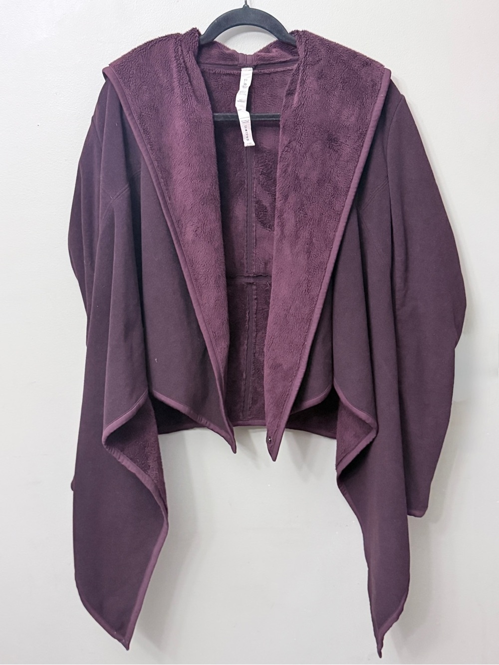 Lululemon Sincerely Sherpa Wrap Drape Front Jacket Plum Purple Size 10